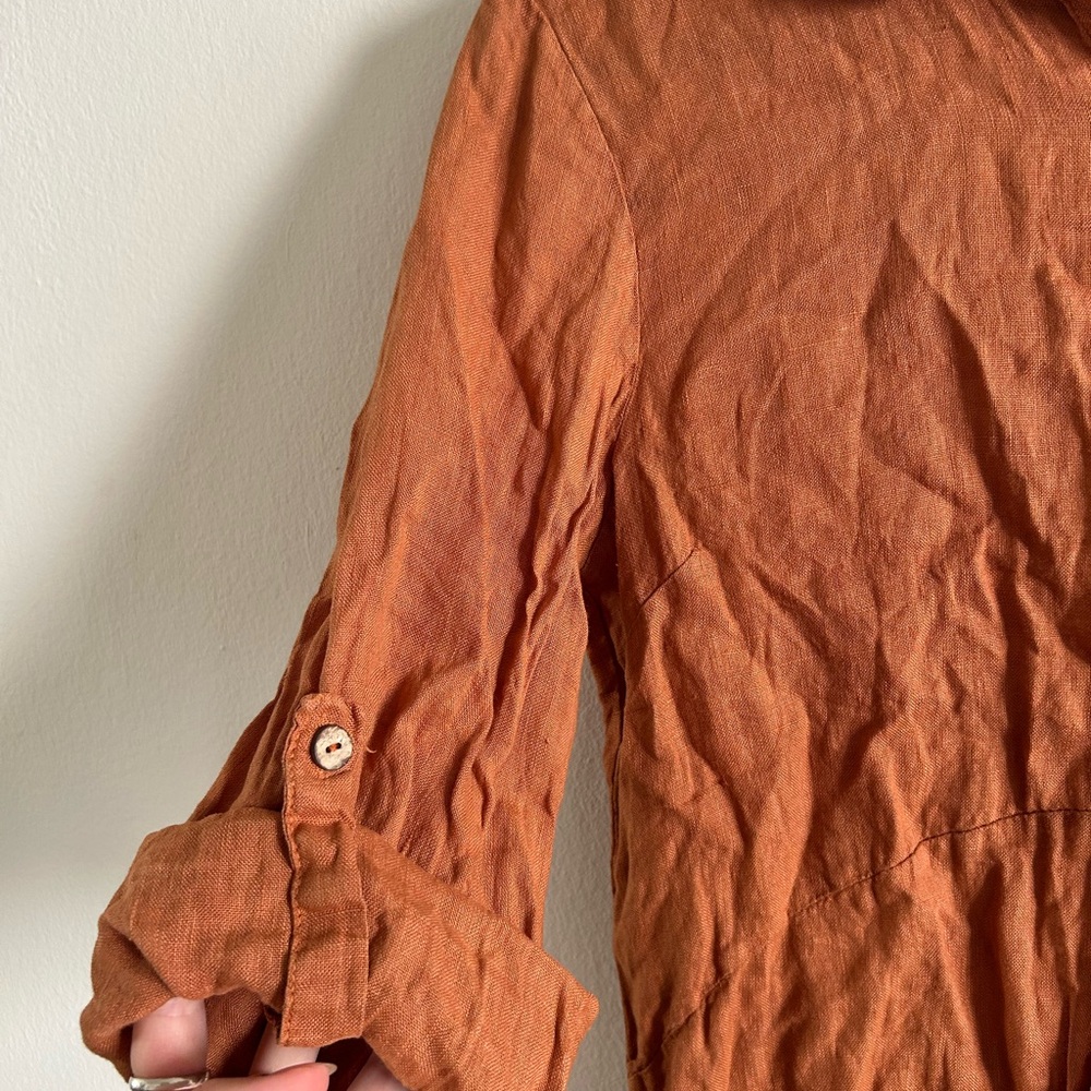 Rust Orange Button-Up Duster - Picture 3 of 4